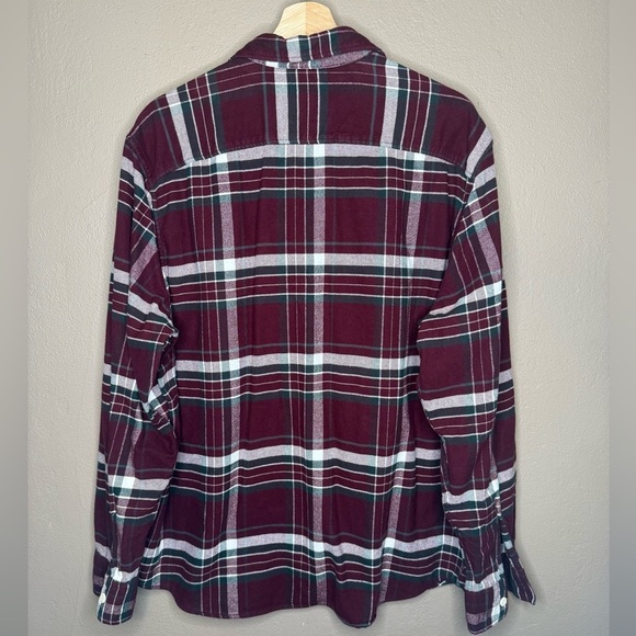 American Eagle Men's Burgundy Super Soft Plaid Flannel Shirt XL 100% Cotton Fall - Picture 9 of 13